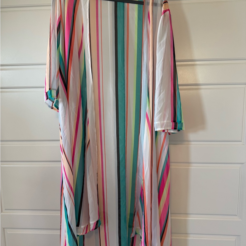Torrid Multicolor Striped Kimono